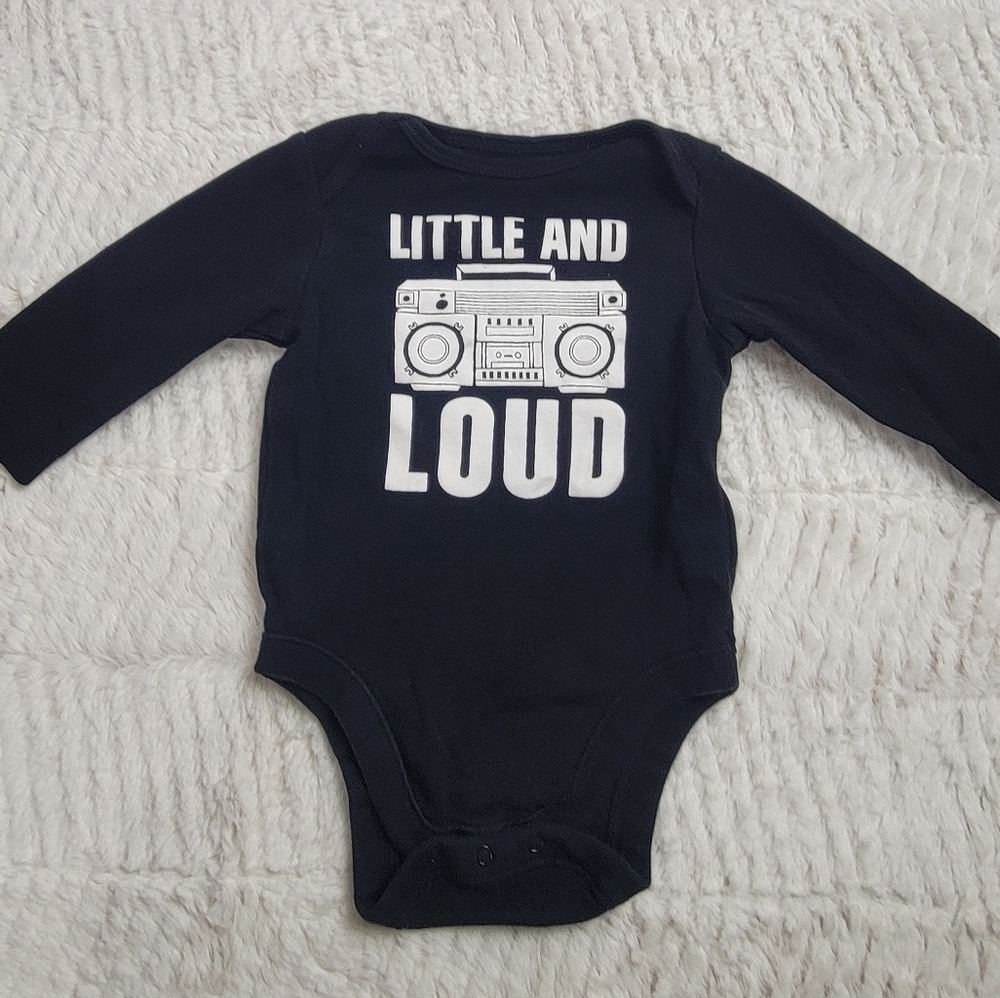 3/$12 Long sleeve black onesie